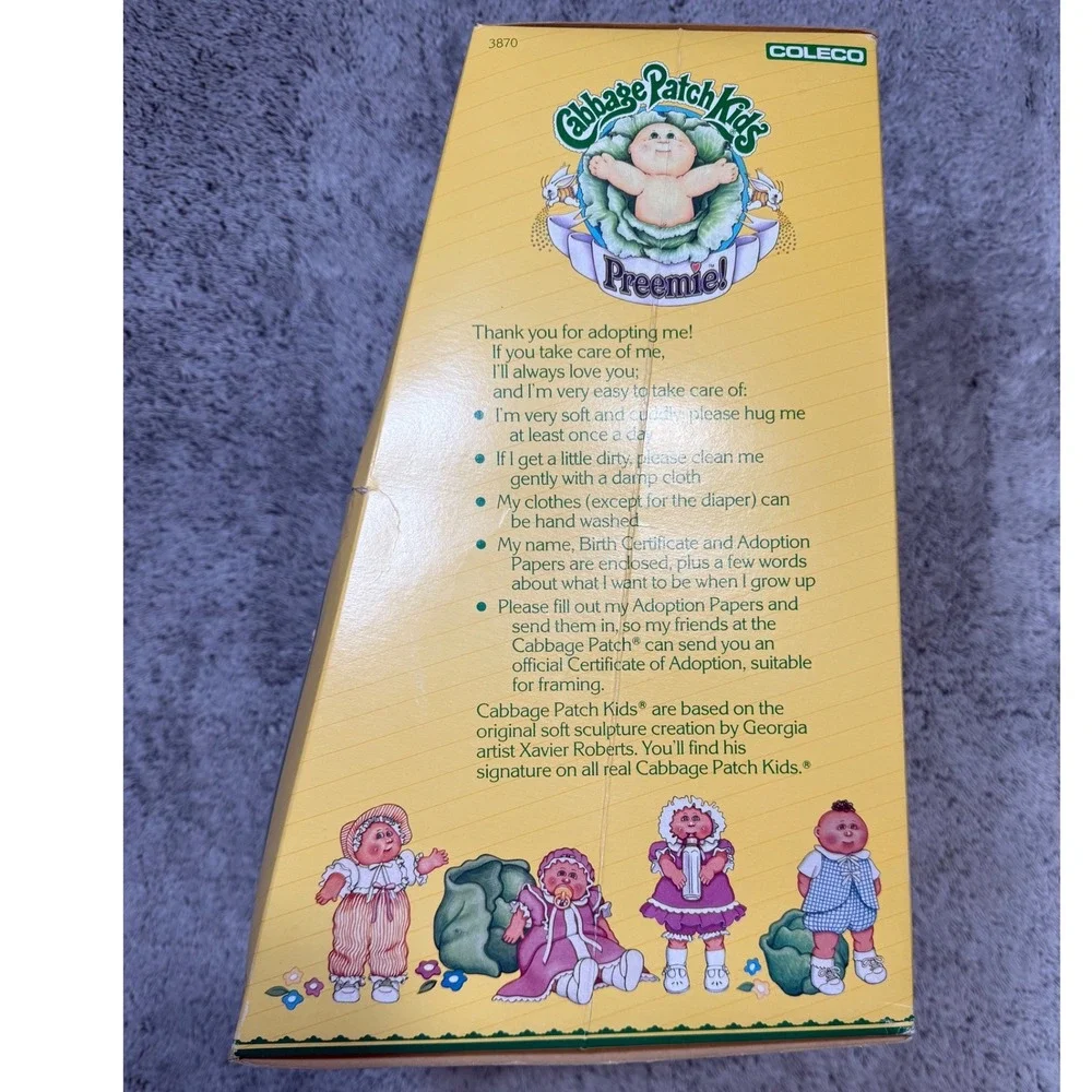 Vintage 1985 Cabbage Patch Kids Preemie March of Dimes Blue Eyes Blonde Doll NEW